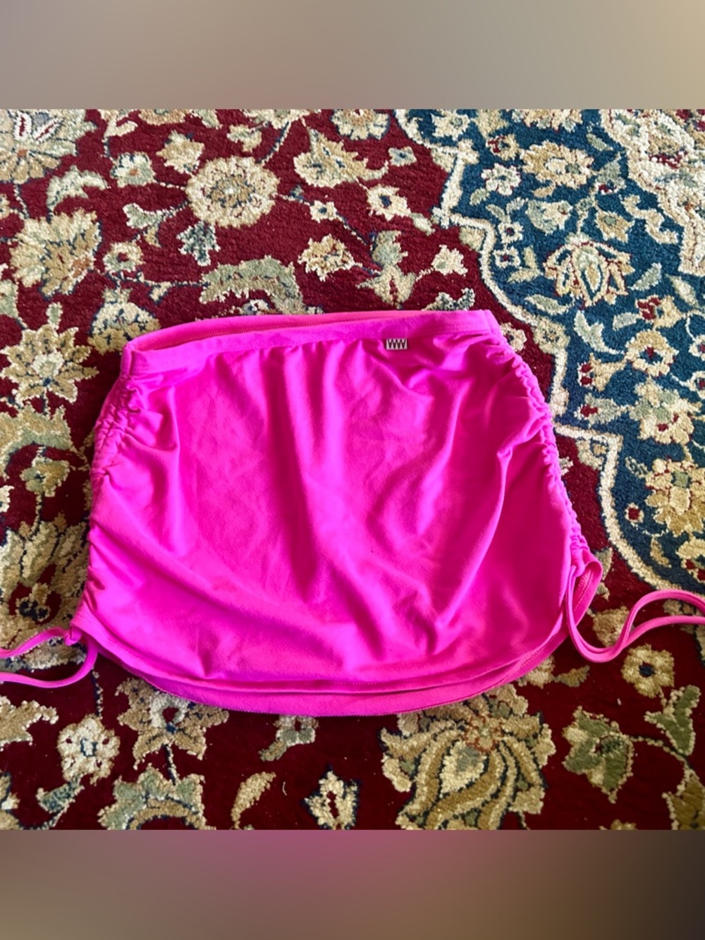 Women's Pink Mini Skirt with Side Ties